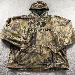 Mossy Oak Camo Hoodie Mens 2x XXL Performance Poly Fleece Lined